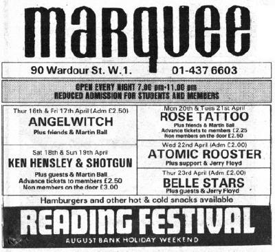 Marquee Ad Ken Hensley and Shotgun