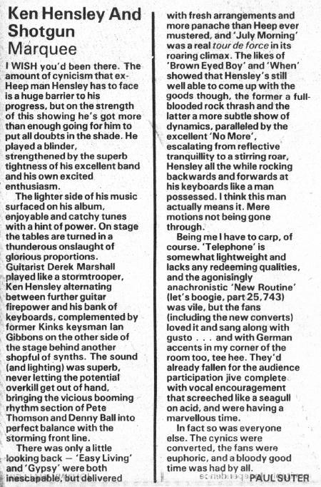 Ken Hensley and Shotgun Review